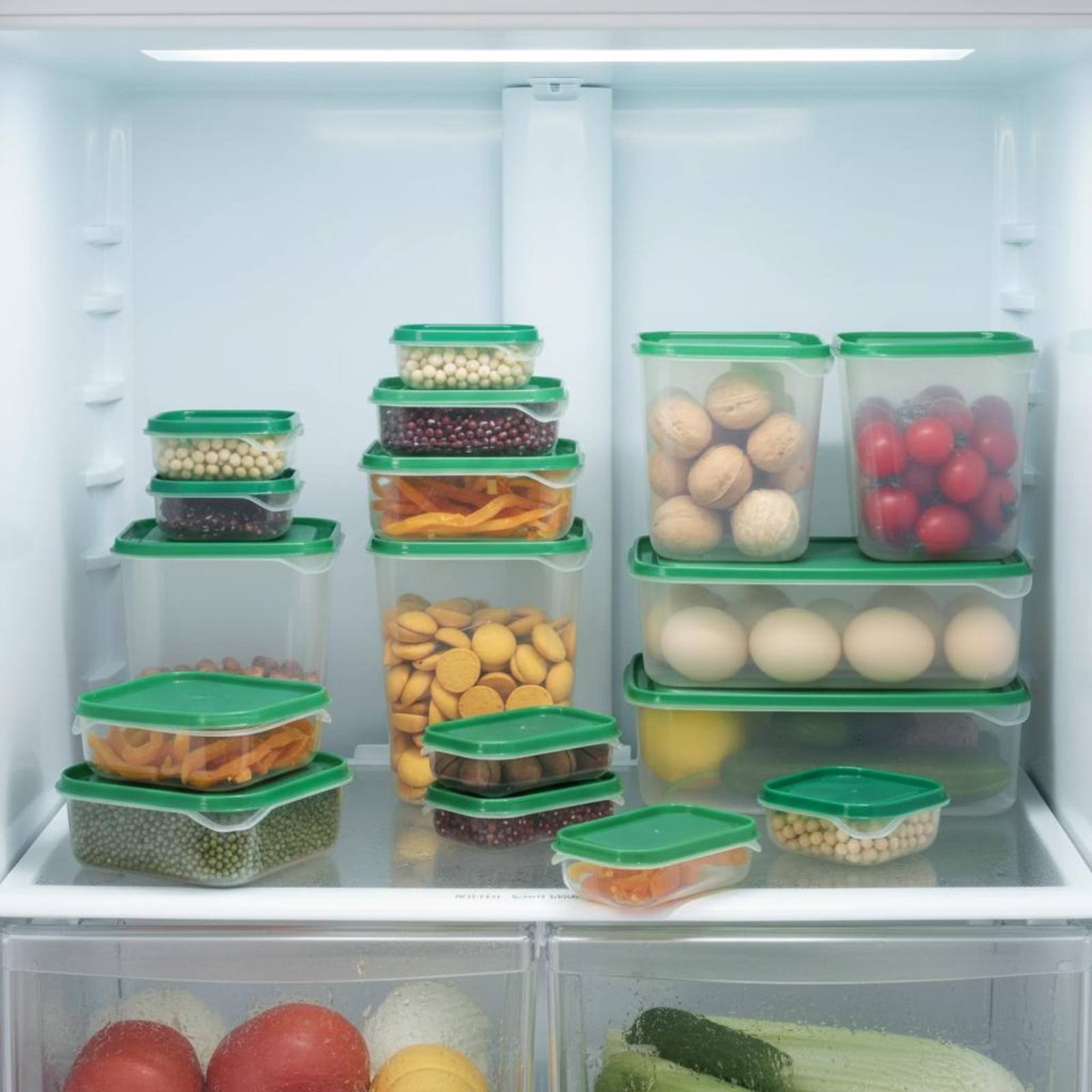 Food Storage For Refrigerator - 17-delige koelkast opbergbox set, lekvrije plastic