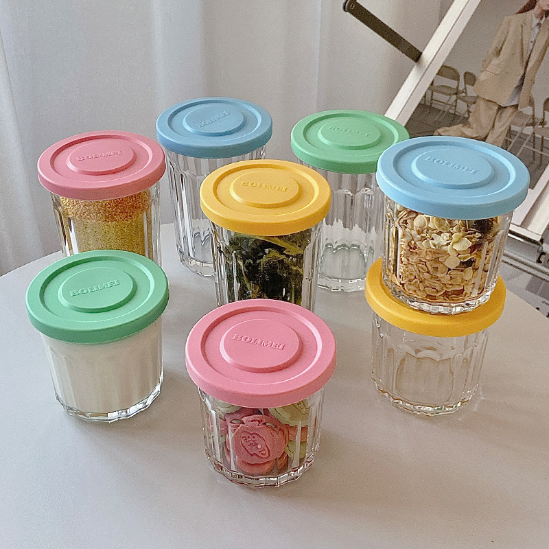 Food Storage Glass Containers - Kleur Cover Glas Verzegelde Tank Opbergdoos