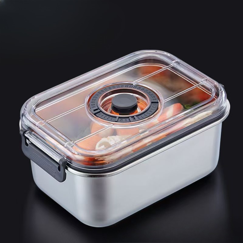 Food Storage Vacuum Containers - RVS vacuüm voedselcontainer, luchtdichte keukenopbergdoos voor