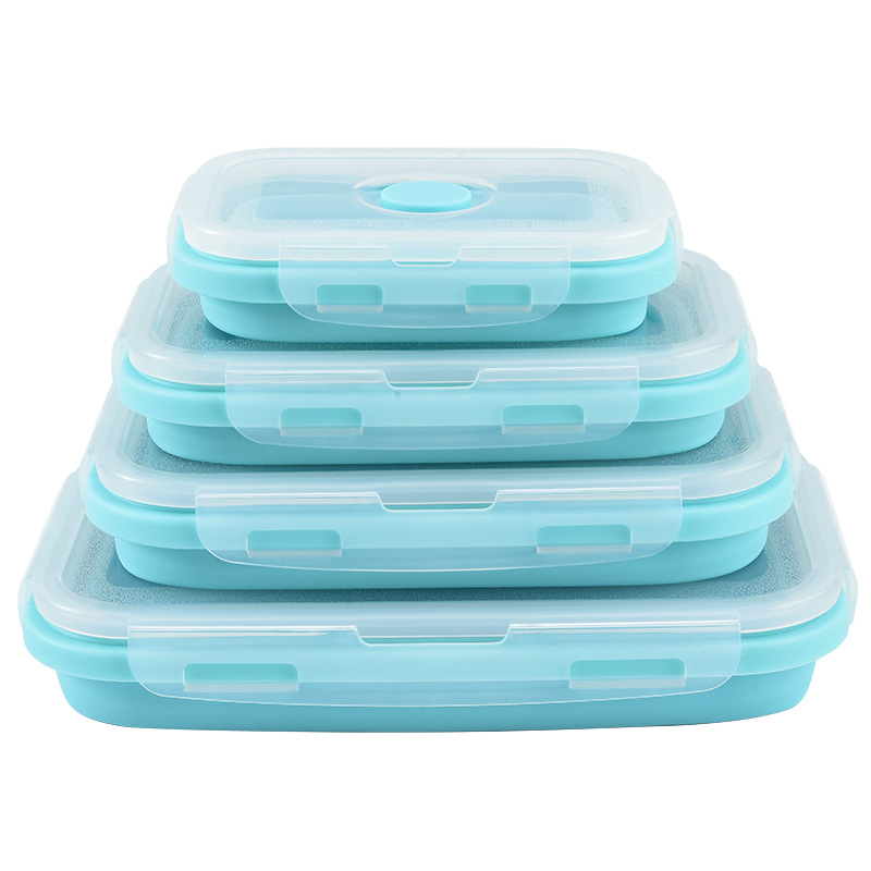 Food Storage Freezer Containers - Inklapbare siliconen voedselopslagcontainer met luchtdicht deksel,