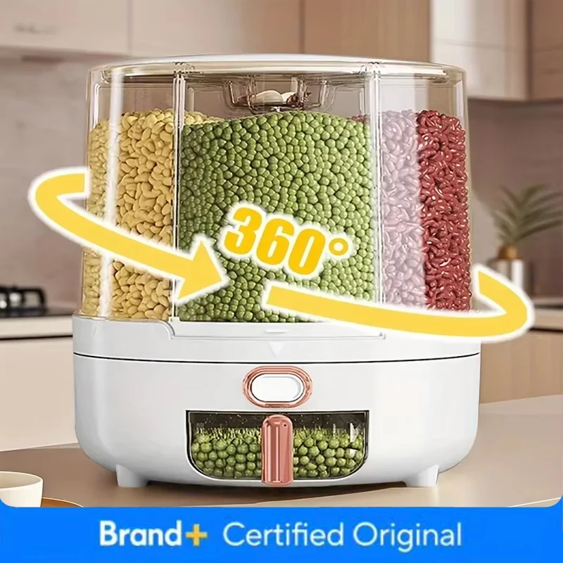 Food Storage For Pantry - 6 compartimenten 360 ° Roterende luchtdichte