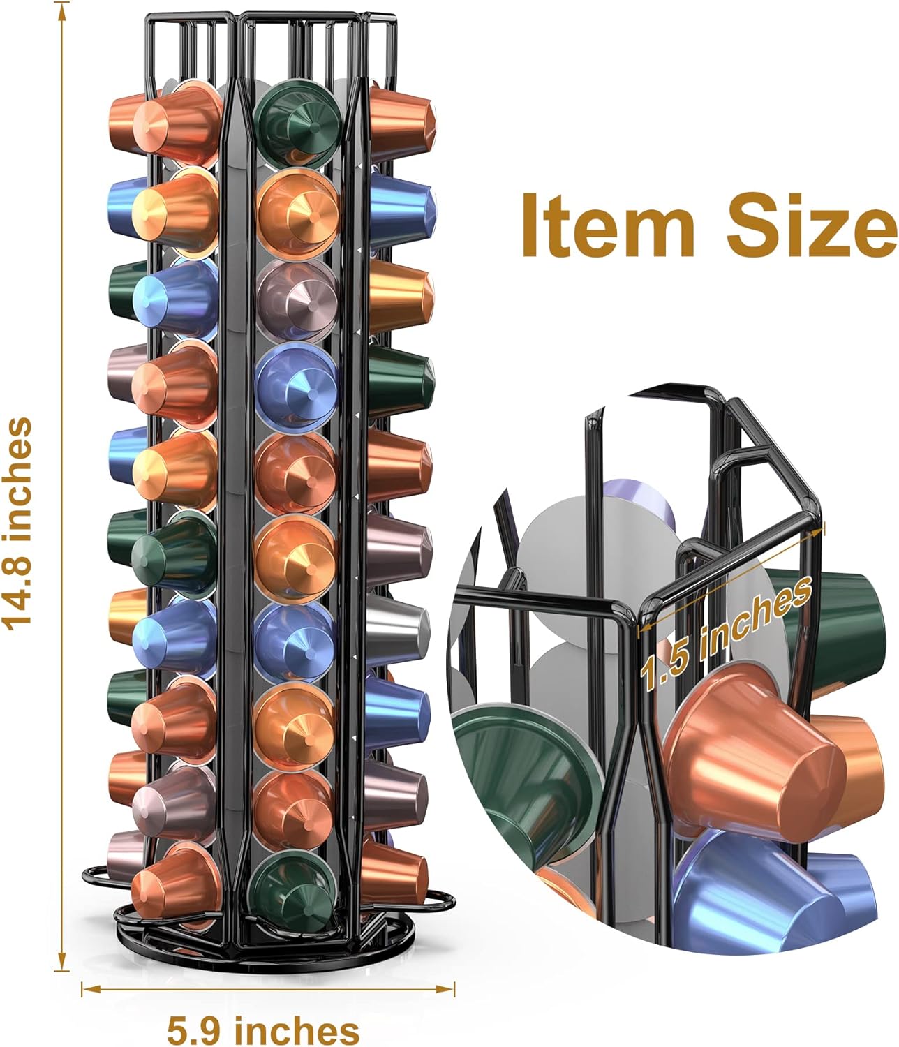 Food Storage Xl - Koffiepodhouder voor Nespresso OriginalLine Opbergorganizer 360°