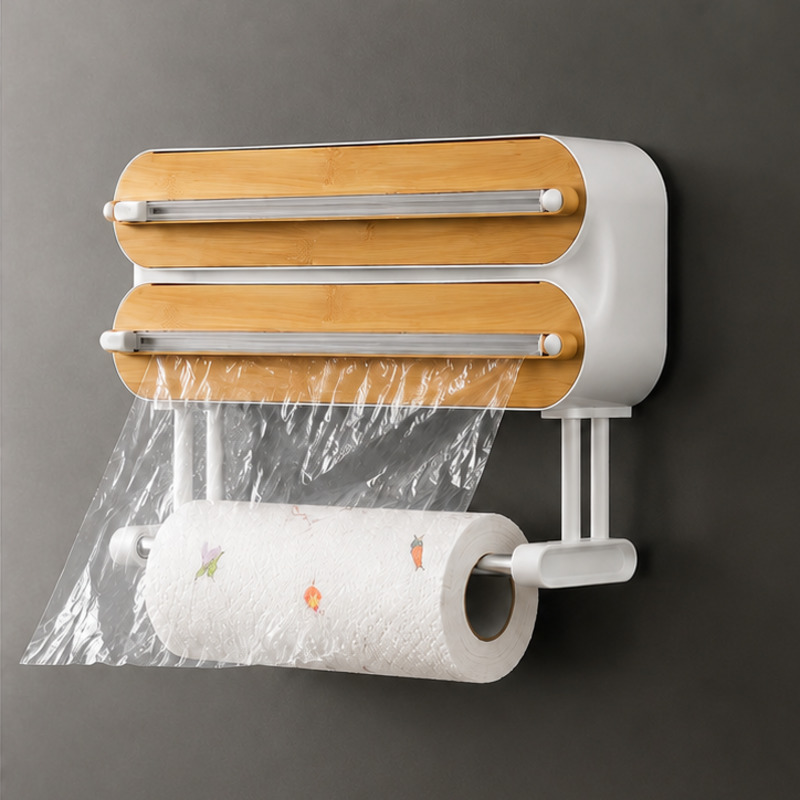Food Storage Freezer Containers - Magnetische voedselwikkeldispenser, snijder, clingfilm- en aluminiumfolie-organizer,