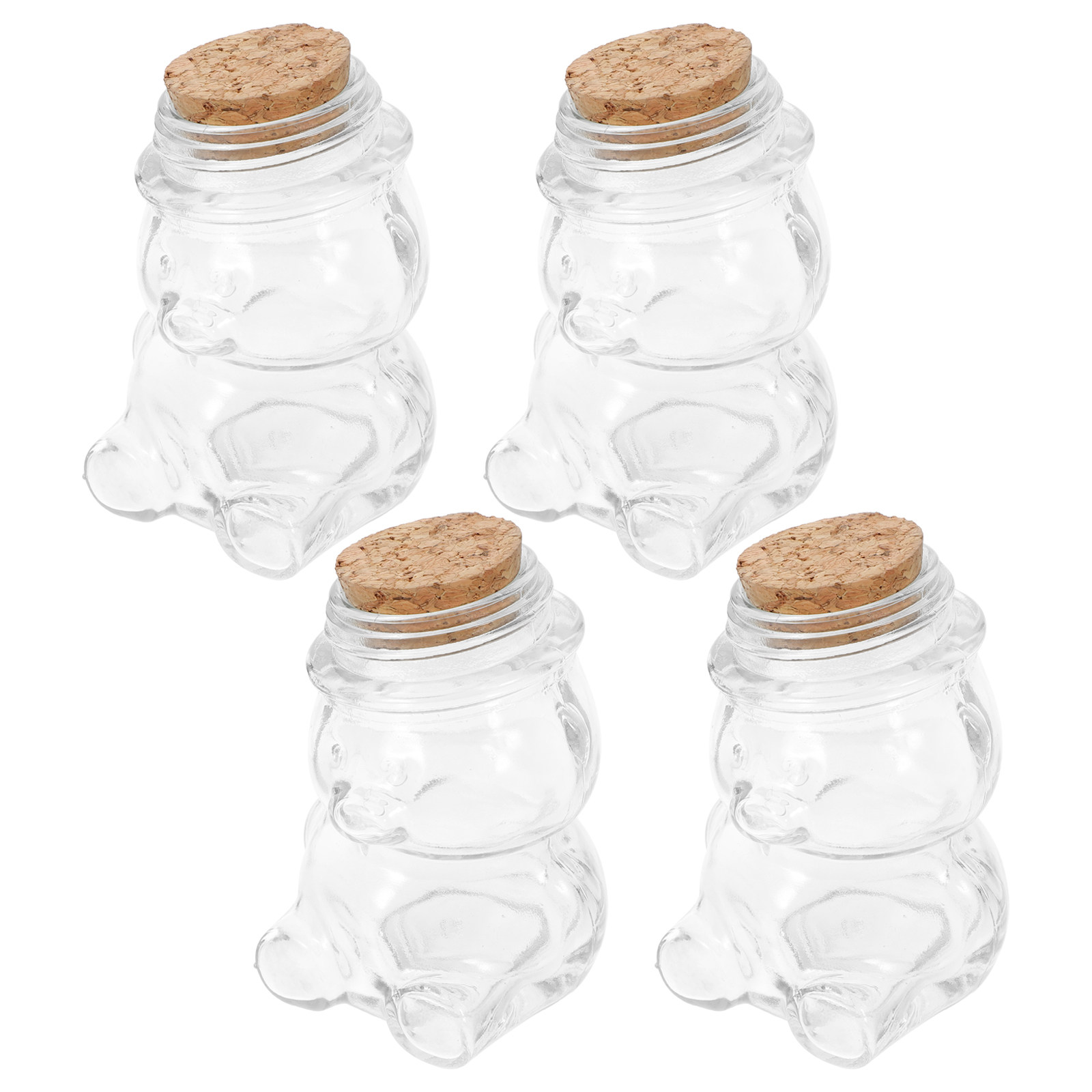 Food Storage Glass Containers - 4-delige glazen snoepkruikenset, transparante luchtdichte voedselbewaarcontainer