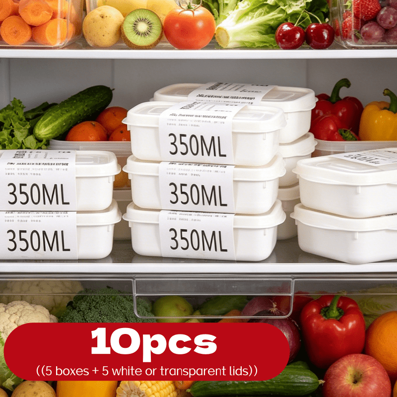 Food Storage Freezer Containers - 10-delige herbruikbare stapelbare voedselbewaarbox set, 5