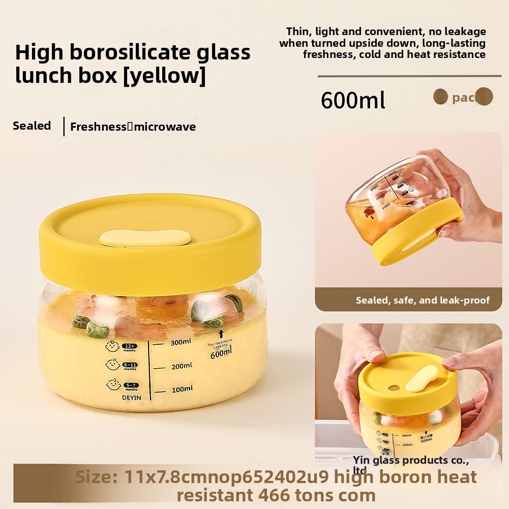 Food Storage Glass Containers - Glazen voedselopslagcontainer Luchtdicht lekvrij voedselkom Bento