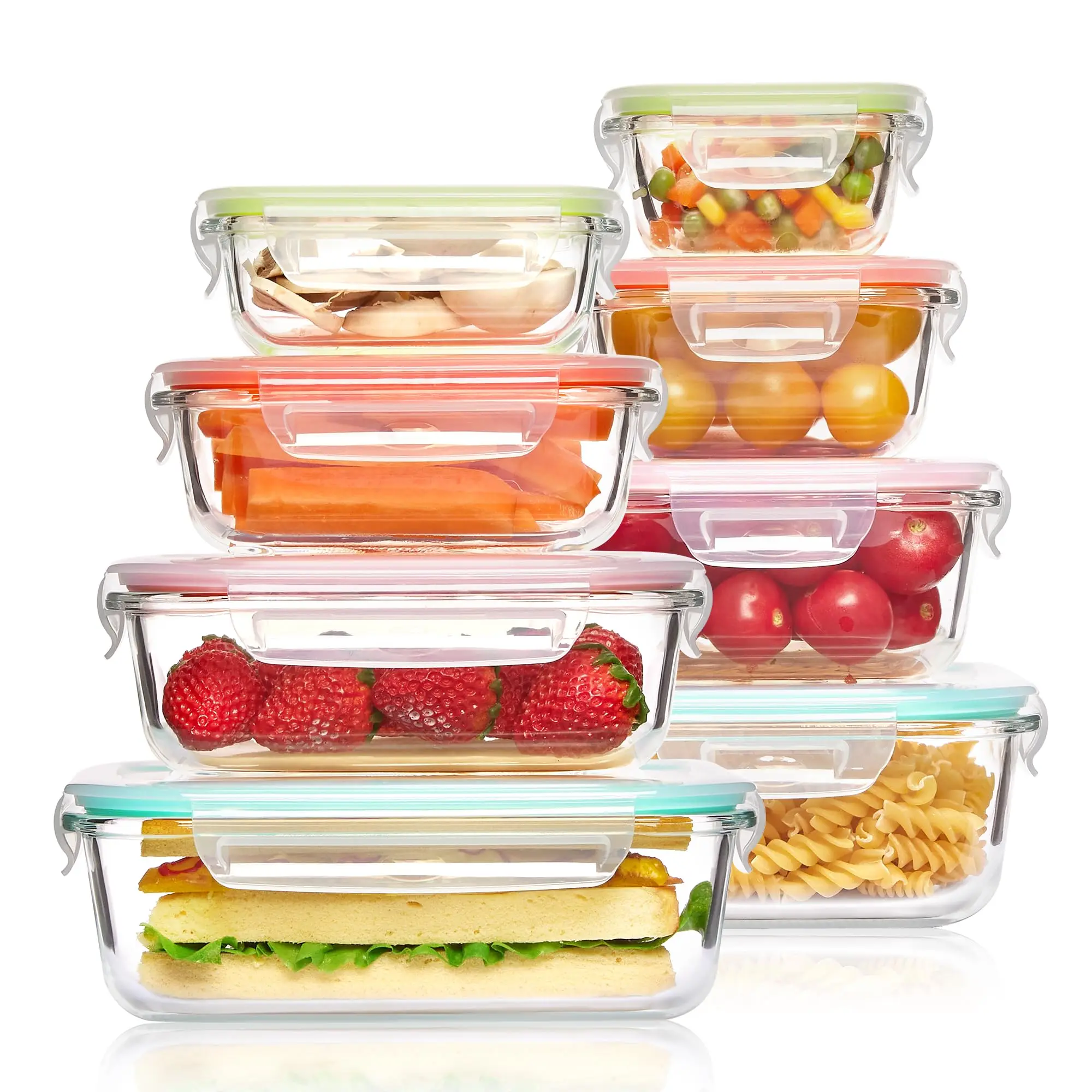 Food Storage Glass Containers - Glazen lunchbox Voedselopslagcontainers, maaltijdbereiding, luchtdichte Bento