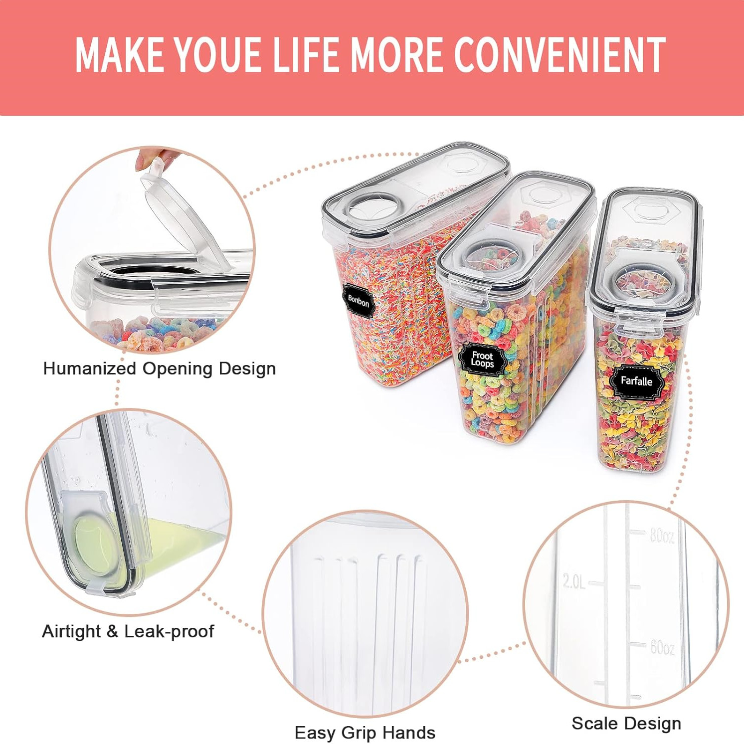 2.5L Granen Opslagcontainers m - Food Storage Labels recensie en prijs