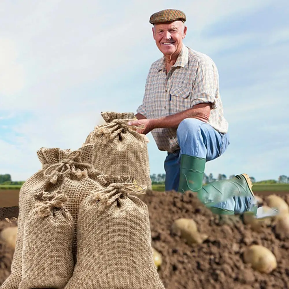 Natuurlijke jute zak jute aard - Food Storage In Roots recensie en prijs