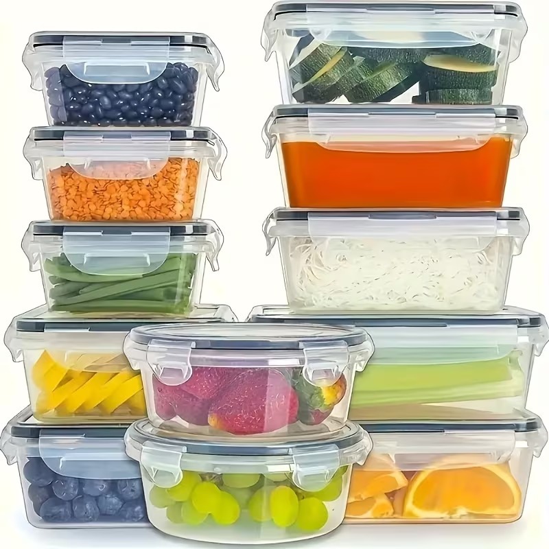 4-delige transparante voedselb - Food Storage With Colander recensie en prijs