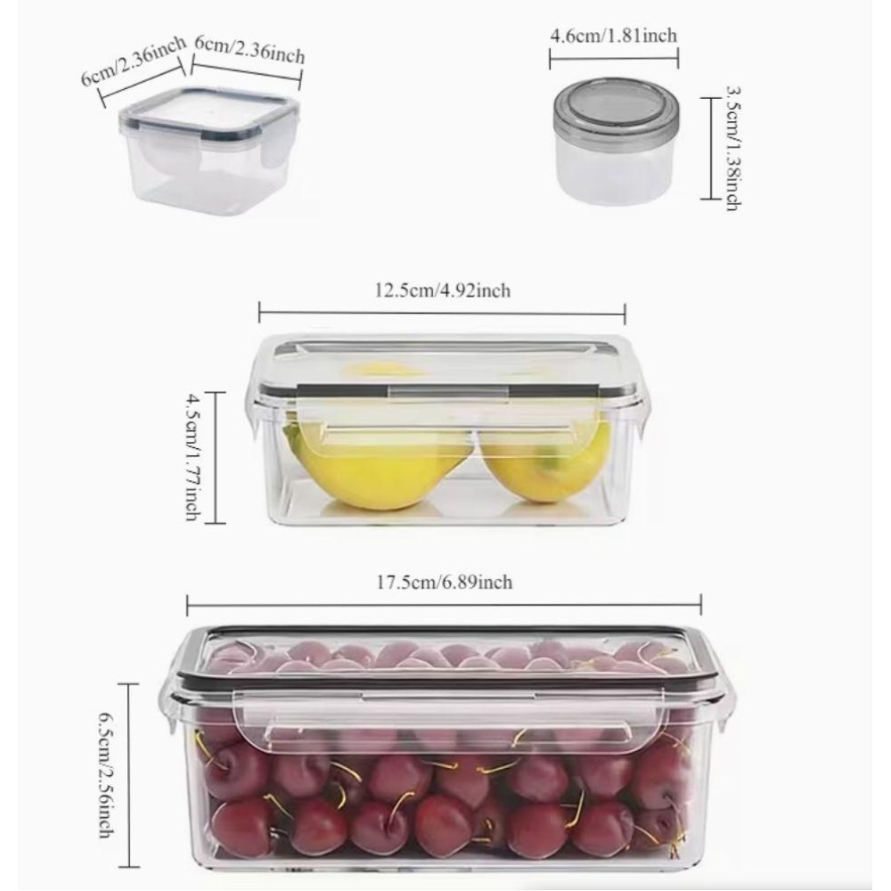4-delige transparante voedselb - Food Storage With Colander recensie en prijs