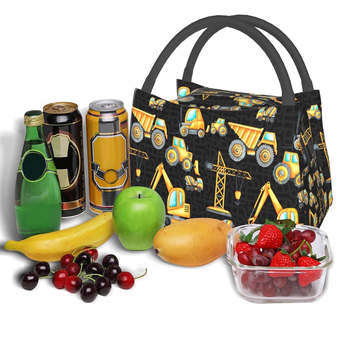 Gele bouwtrucks geïsoleerde lu - Food Storage Yellow recensie en prijs