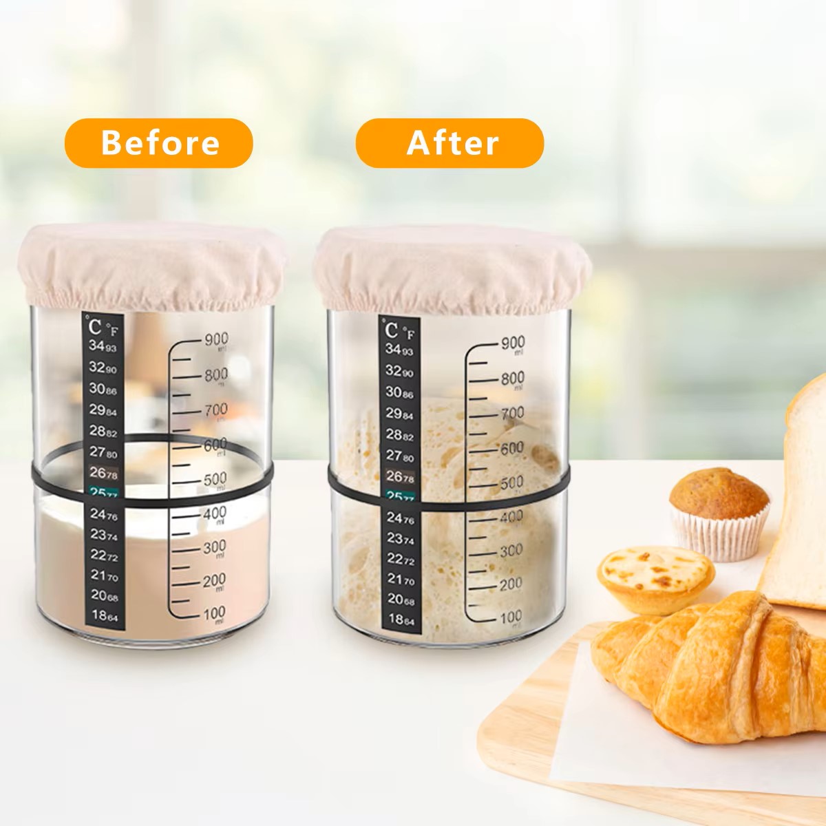 1500/900ml Zuurdesem Starter P - Food Storage Glass Containers recensie en prijs