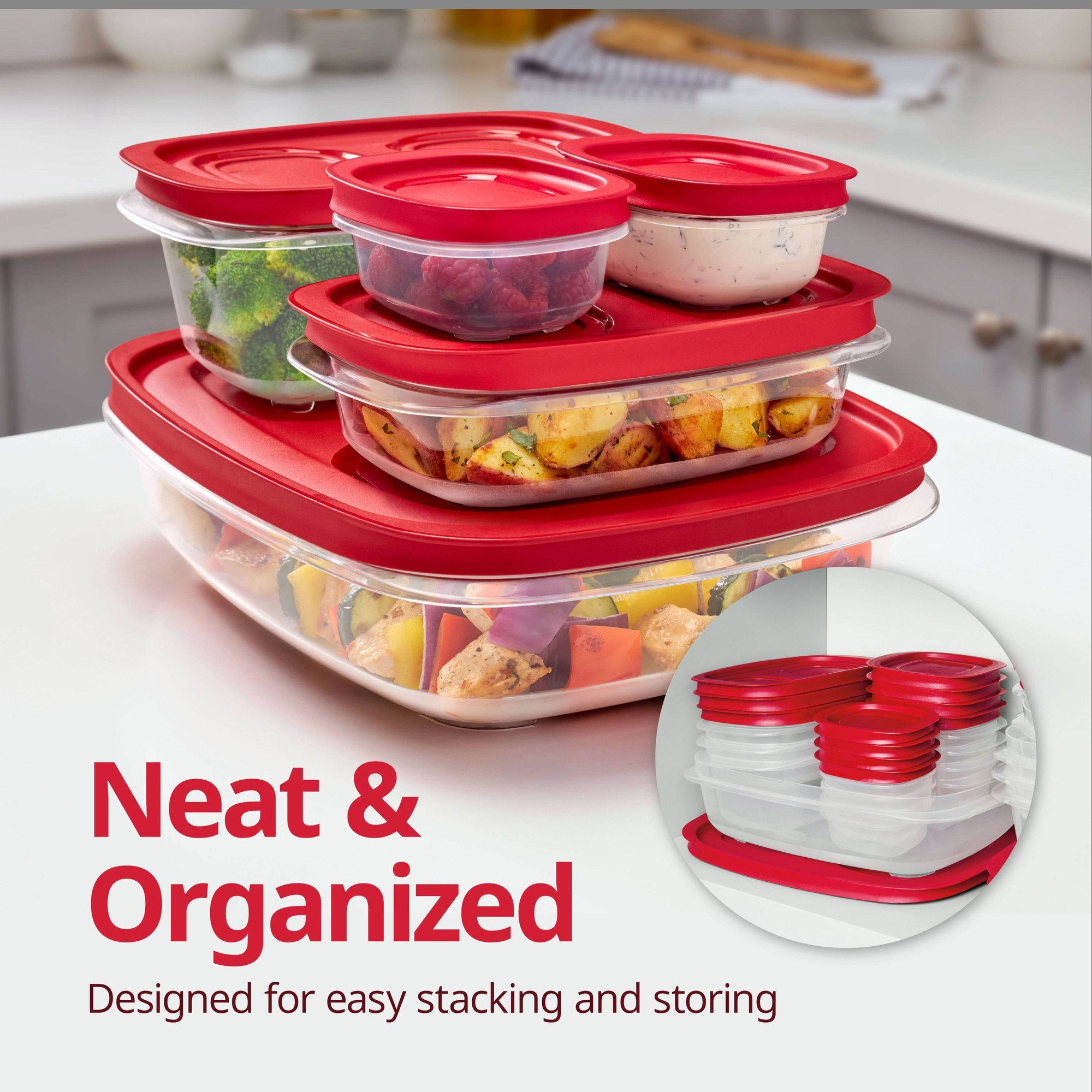 Rechthoekige voedselopslagcont - Food Storage Stackable Containers recensie en prijs