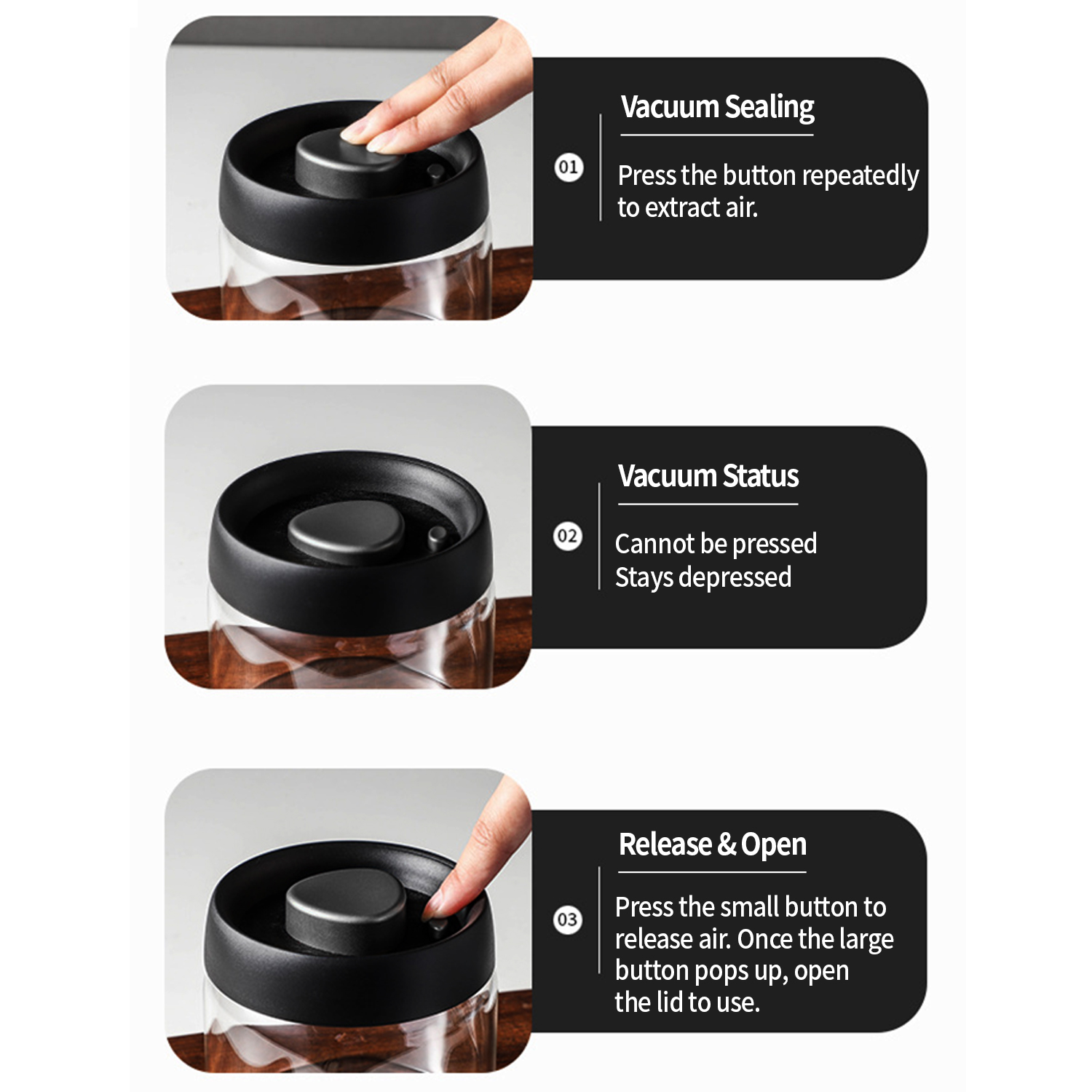 OANKR Vacuüm Koffiebus 500ml 9 - Food Storage Vacuum Containers recensie en prijs