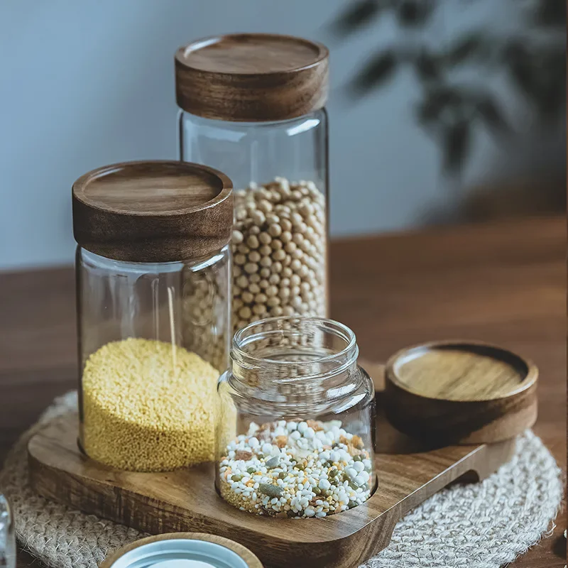 Houten Deksel Orgnizer Glas Lu - Food Storage Glass Containers recensie en prijs