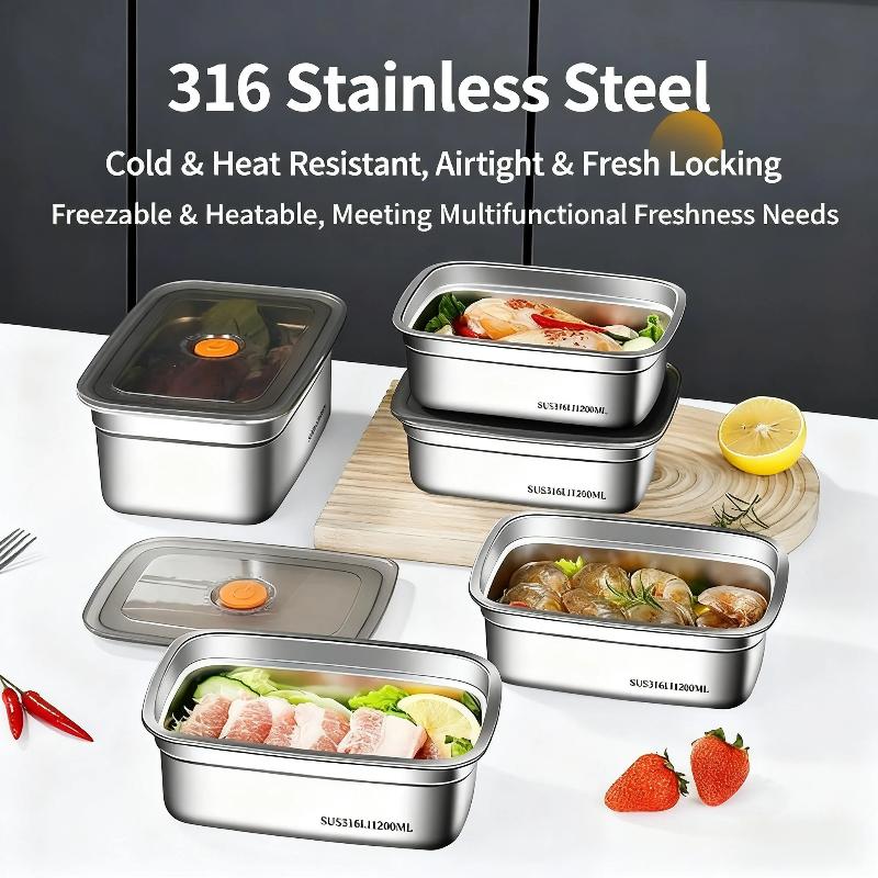 RVS afsluitbare lunchbox, grot - Food Storage Freezer Containers recensie en prijs