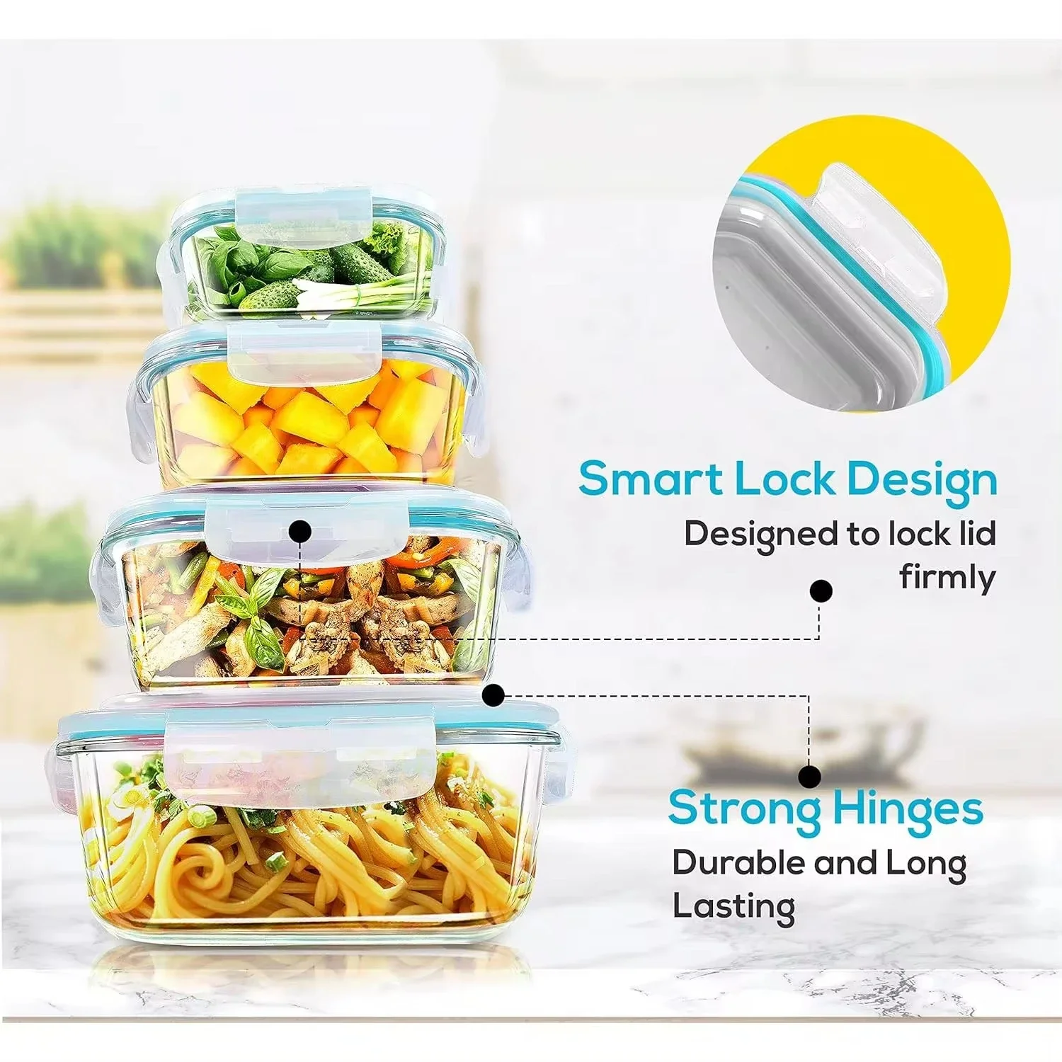 Glazen lunchbox Voedselopslagc - Food Storage Glass Containers recensie en prijs